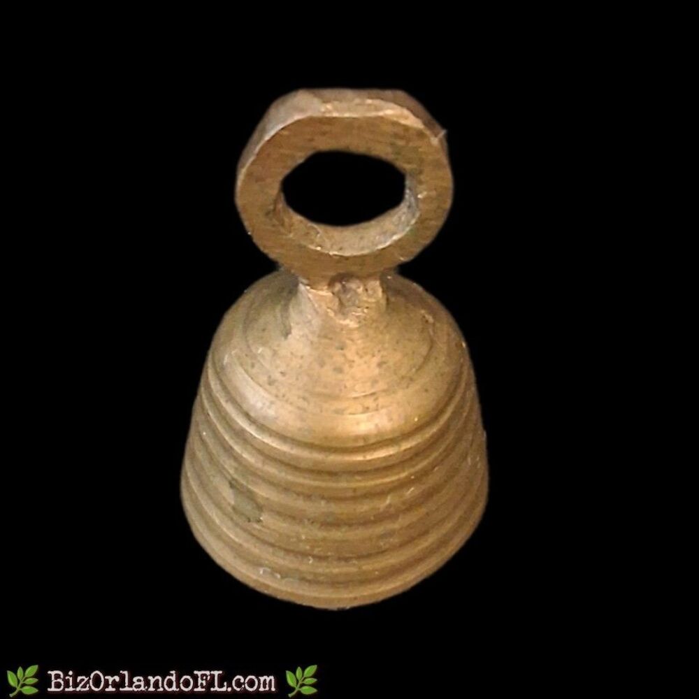 VINTAGE: 1.5” Mini Brass Kavadi Bell | Small Rustic Indian Temple Ghanti Pendant